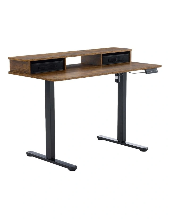 Electric Standing Desk 120x60cm Height Adjustable with Drawers, Standing Desk with Memory Controller image 1