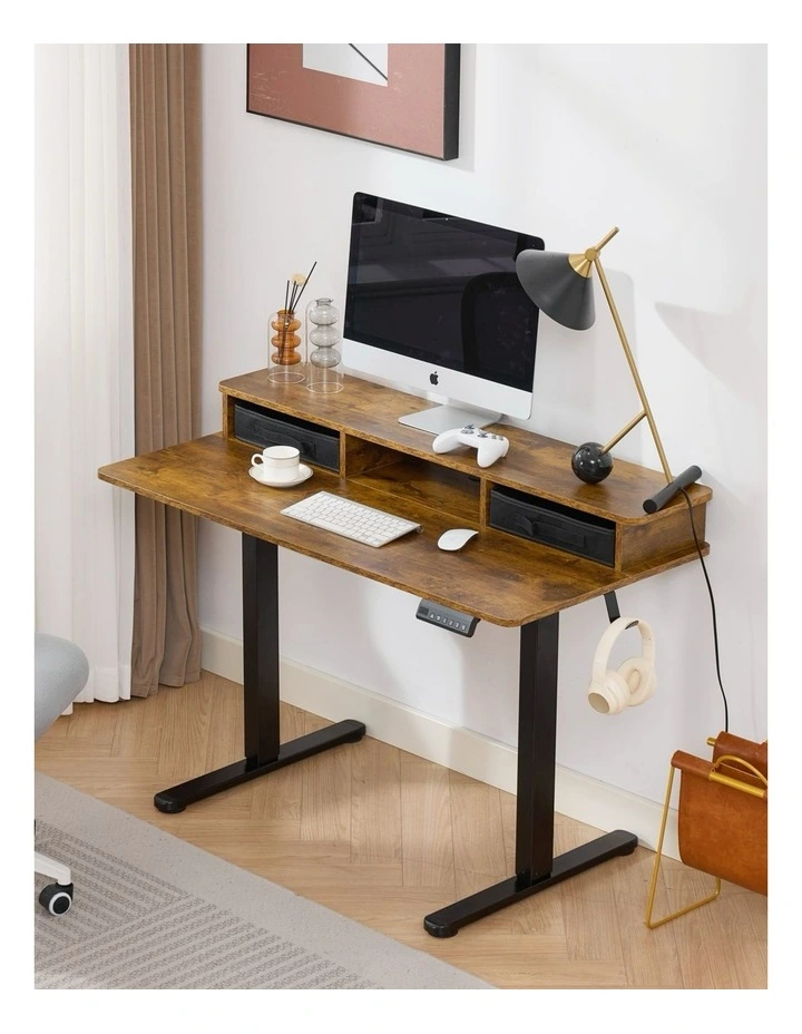 Electric Standing Desk 120x60cm Height Adjustable with Drawers, Standing Desk with Memory Controller image 3