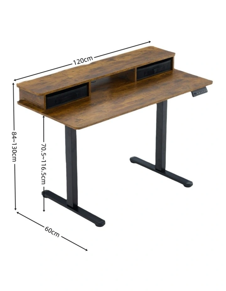 Electric Standing Desk 120x60cm Height Adjustable with Drawers, Standing Desk with Memory Controller image 7