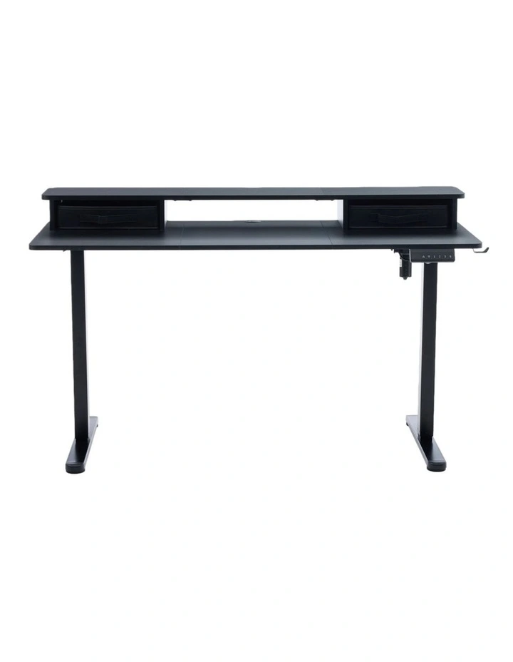 Electric Standing Desk 140x60cm Height Adjustable with 2 Drawers, Stand Up Desk with Storage Shelf image 4