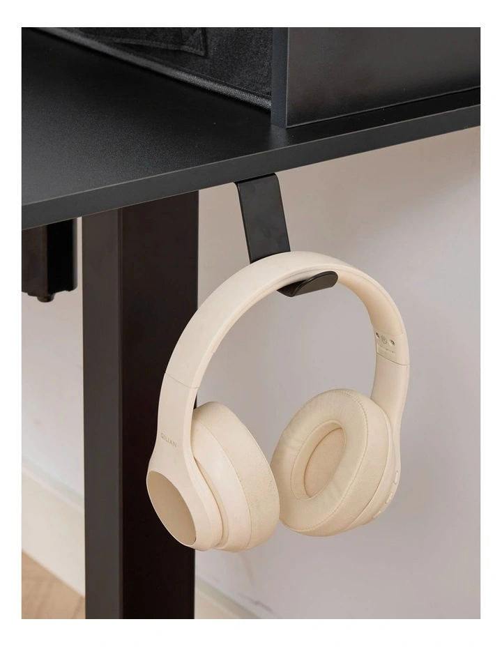 Electric Standing Desk 140x60cm Height Adjustable with 2 Drawers, Stand Up Desk with Storage Shelf image 5