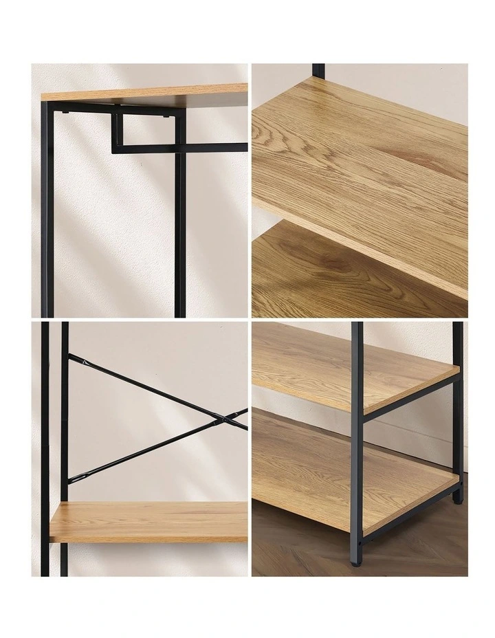 Oikiture Clothes Rack Open Wardrobe Garment Coat Hanging Rail Metal 4 shelves image 6
