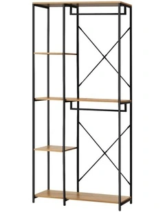 Oikiture Clothes Rack Large Open Wardrobe Garment Coat Hanging Rail 5 shelves