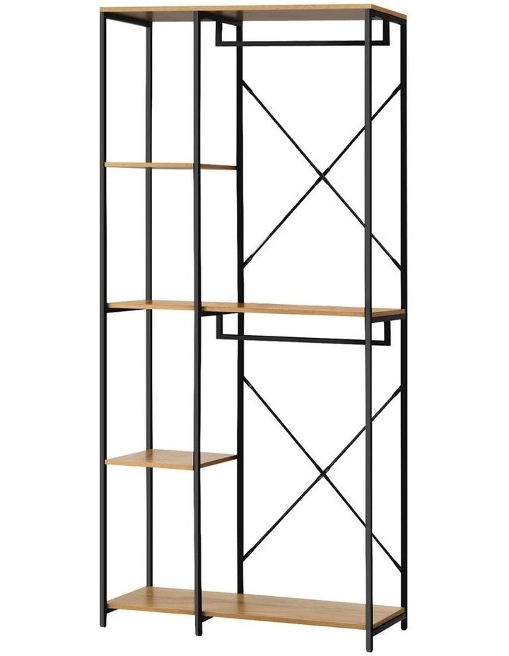 Oikiture Clothes Rack Large Open Wardrobe Garment Coat Hanging Rail 5 shelves image 1