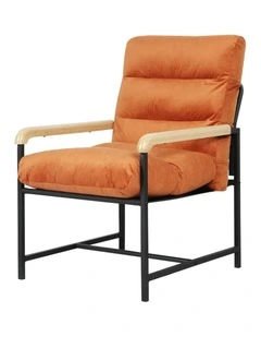 Levede Metal Frame Accent Armchair Velvet Lounge Sofa Soft Cushion Sturdy Seat