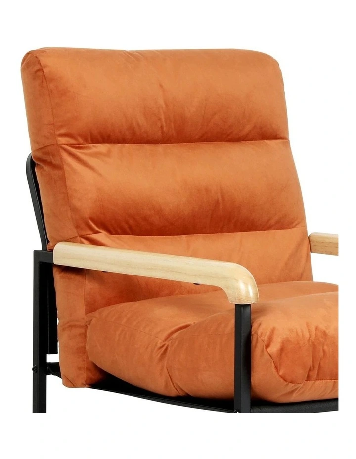 Levede Metal Frame Accent Armchair Velvet Lounge Sofa Soft Cushion Sturdy Seat image 3