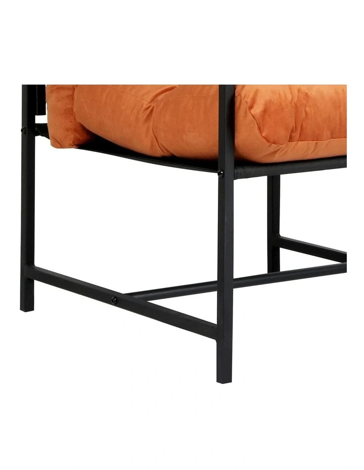Levede Metal Frame Accent Armchair Velvet Lounge Sofa Soft Cushion Sturdy Seat image 4
