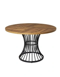 Levede Dining Table 120cm Round Dining Table 30mm MDF Retro Brown