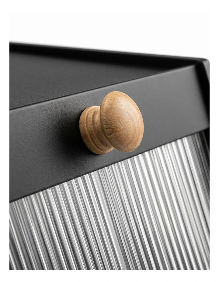 Toque Bread Box Bamboo Bread Storage Container with Cutting Board Black image 4