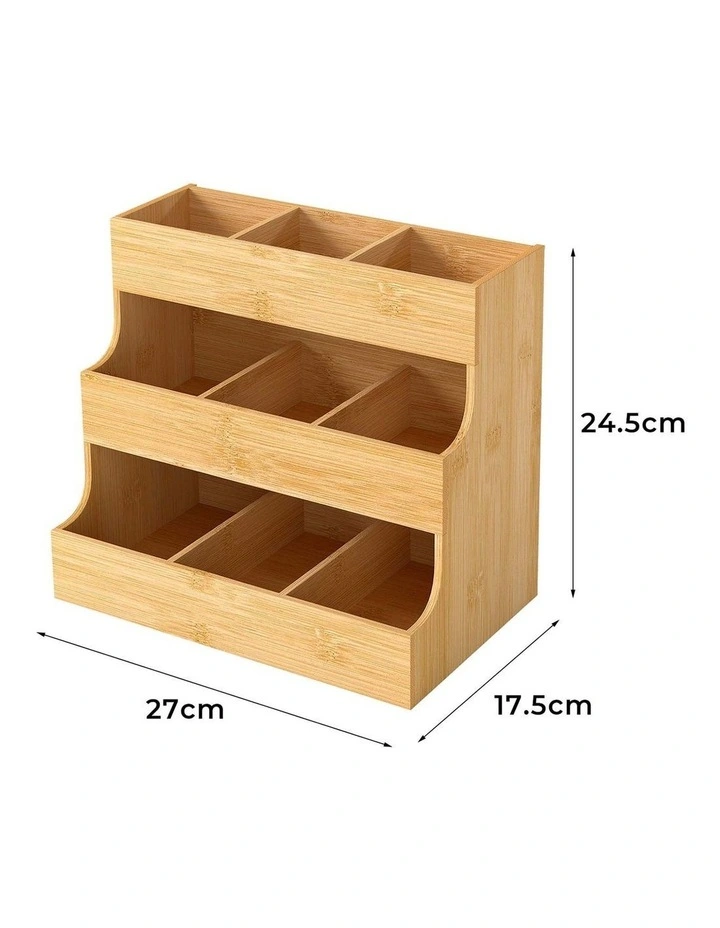 Toque Vertical Bamboo Tea Organizer Holds 180 Tea Bags for Tea Storage for Home image 2