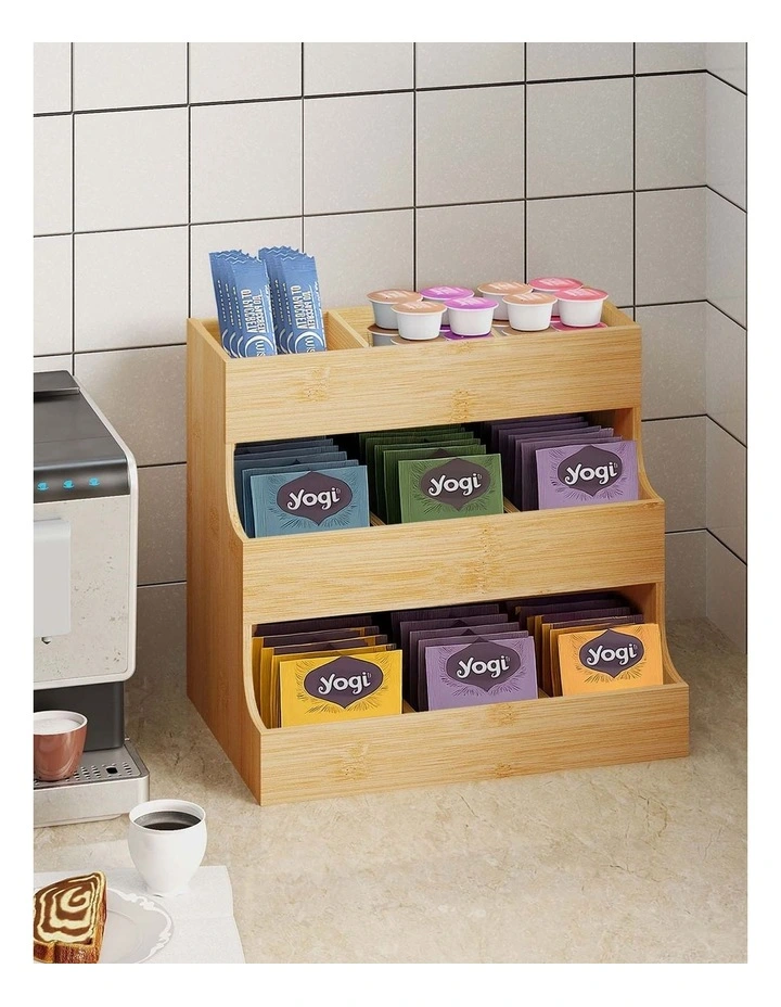 Toque Vertical Bamboo Tea Organizer Holds 180 Tea Bags for Tea Storage for Home image 4