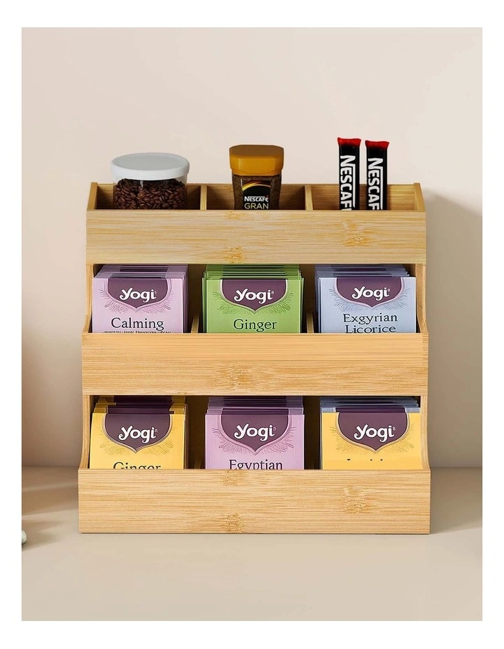 Toque Vertical Bamboo Tea Organizer Holds 180 Tea Bags for Tea Storage for Home image 5