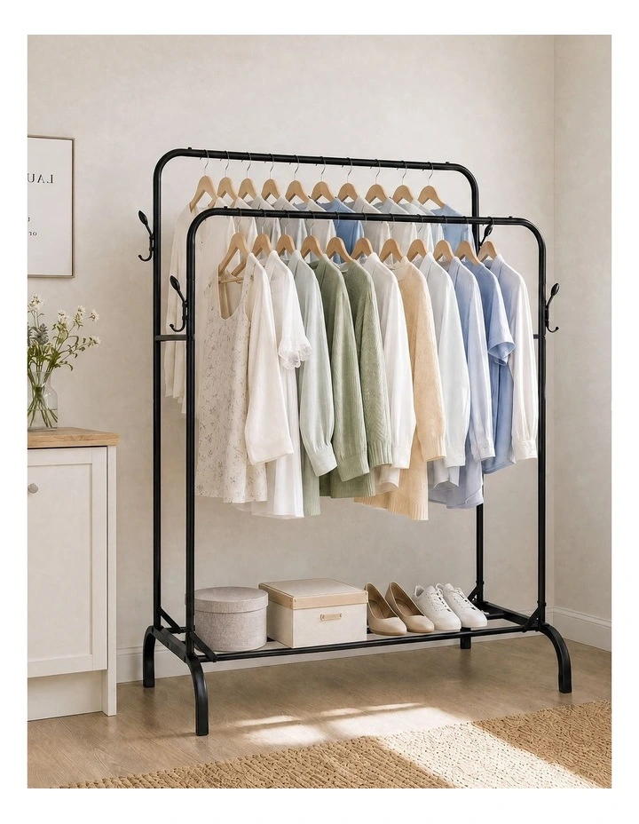 Levede Clothes Rack Heavy Duty Garment Rack Carbon Steel 95kg Black image 3