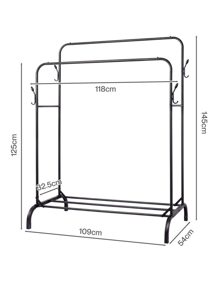 Levede Clothes Rack Heavy Duty Garment Rack Carbon Steel 95kg Black image 4