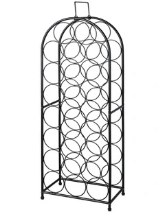 Levede 23 Bottle Wine Rack Kitchen Home Floor Storage Organiser Metal Black