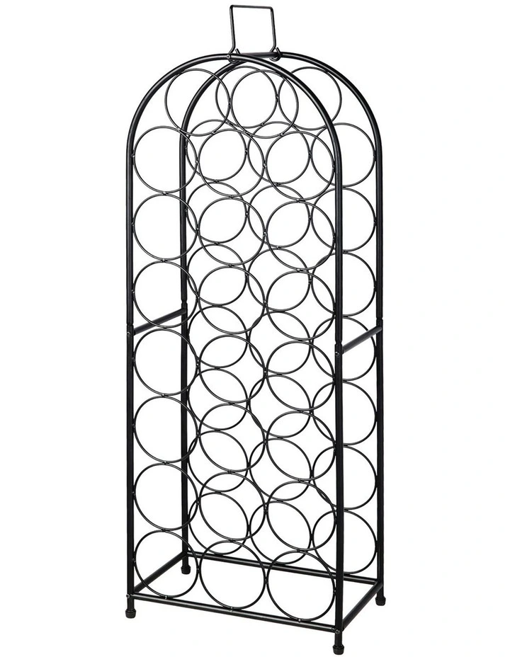 Levede 23 Bottle Wine Rack Kitchen Home Floor Storage Organiser Metal Black image 1