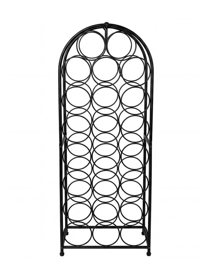 Levede 23 Bottle Wine Rack Kitchen Home Floor Storage Organiser Metal Black image 2