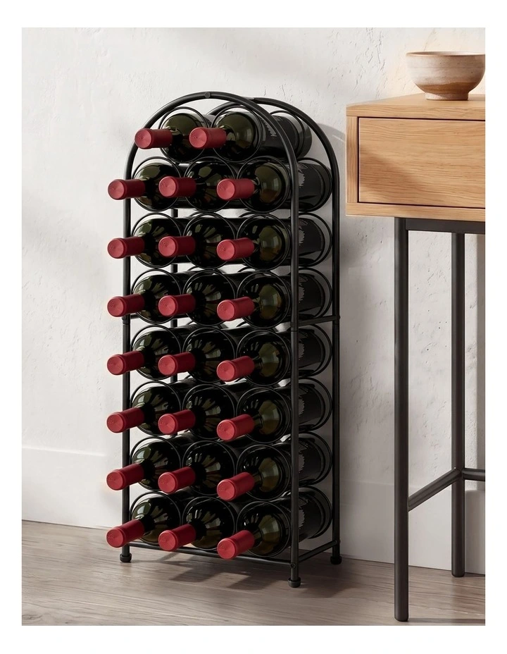 Levede 23 Bottle Wine Rack Kitchen Home Floor Storage Organiser Metal Black image 5