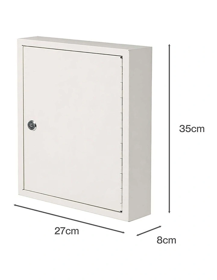 Levede Key Safe Cabinet 42-Key Wall Mount Steel Lock Box White image 3