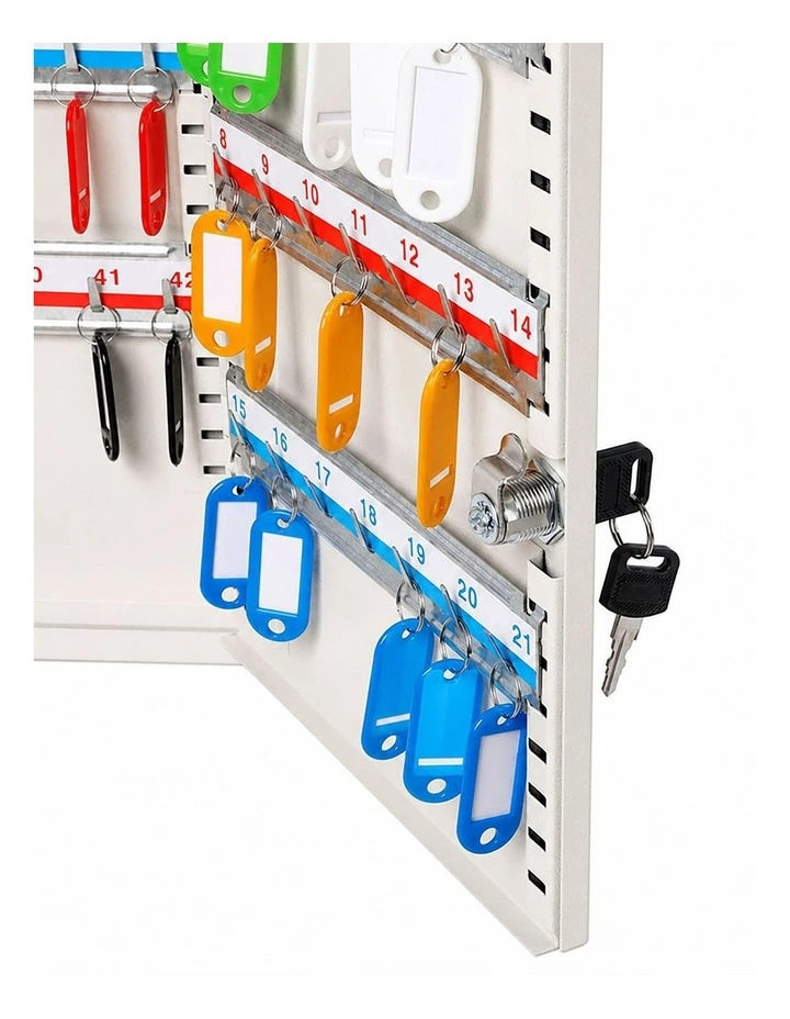 Levede Key Safe Cabinet 42-Key Wall Mount Steel Lock Box White image 4