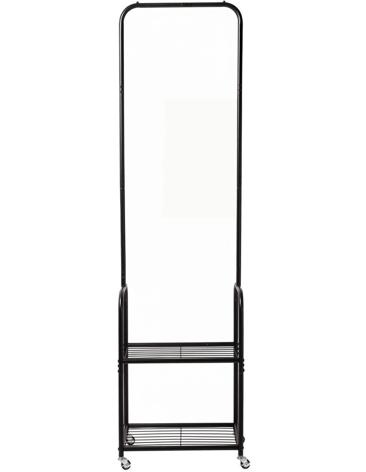 Levede Clothes Rack Heavy Duty Garment Rack 2 Shelf Locking Wheels Bedroom Black image 2