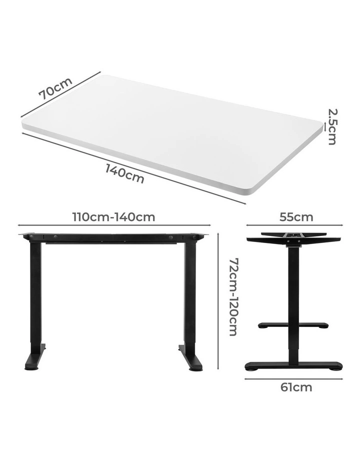 Levede Motorised Standing Desk Adjustable Electric Sit Stand Dual Motor 140CM image 2