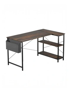 L Shaped 120cm Brown Computer Desk for Home Office