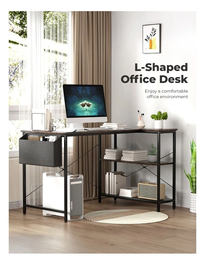 L Shaped 120cm Brown Computer Desk for Home Office image 5