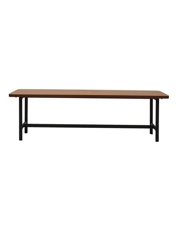 Levede CH111617 1x Dining Table 1x Bench Set Steel Home Kitchen Farmhouse Brown image 2