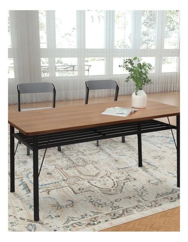 Levede CH111617 1x Dining Table 1x Bench Set Steel Home Kitchen Farmhouse Brown image 6