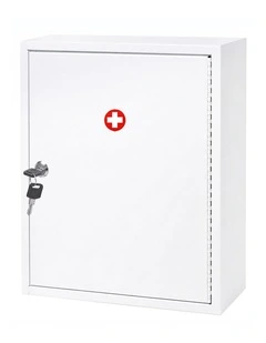 Levede Medicine Storage Box Lockable 3-Tier Wall Cabinet Alloy Steel White