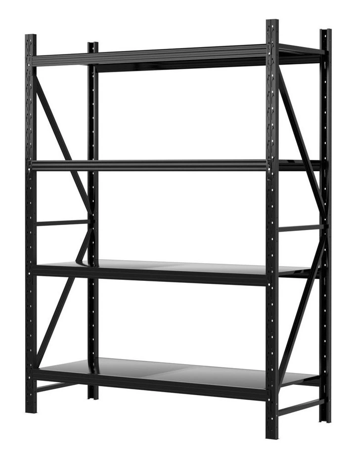 2Mx1.5M Giantz Garage Shelving Warehouse Rack Black image 1