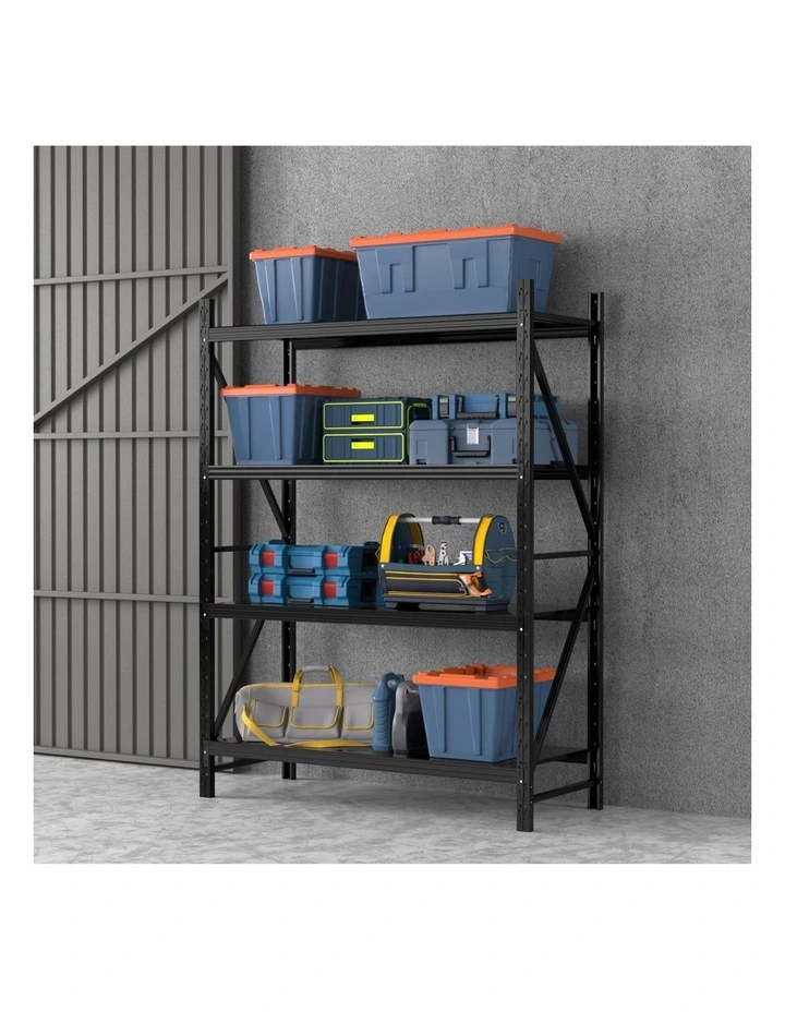 2Mx1.5M Giantz Garage Shelving Warehouse Rack Black image 3