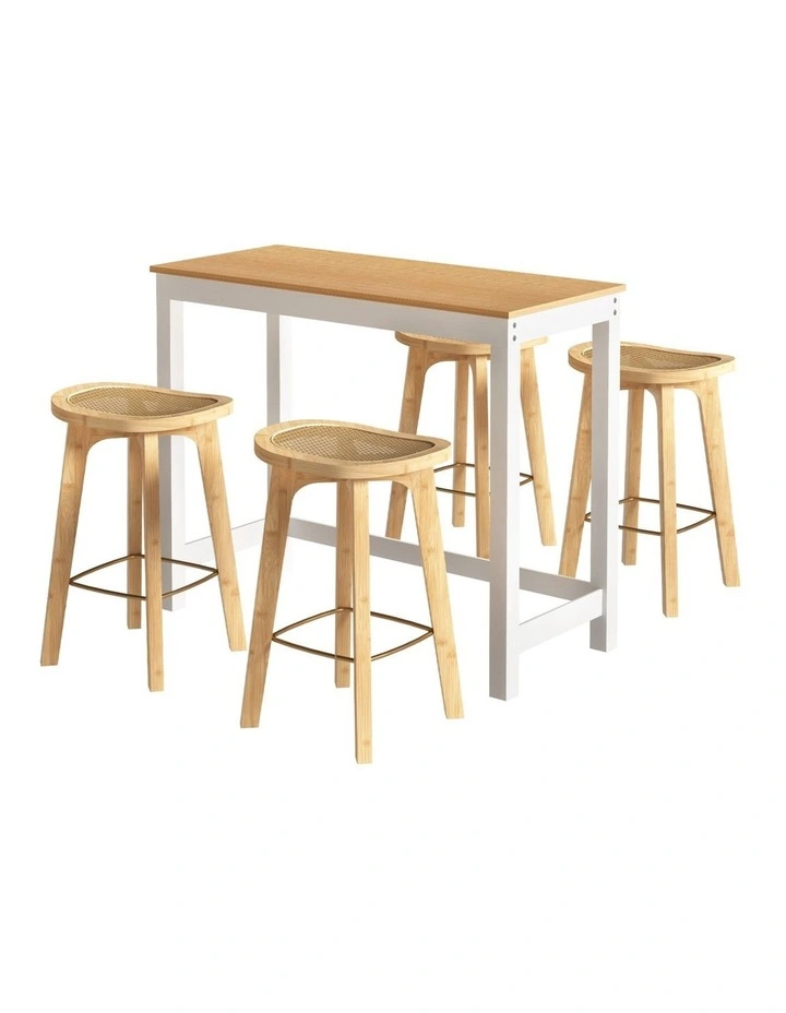 Artiss Bar Table and Stools Set Dining Desk Kitchen Chairs Cafe Pub image 1