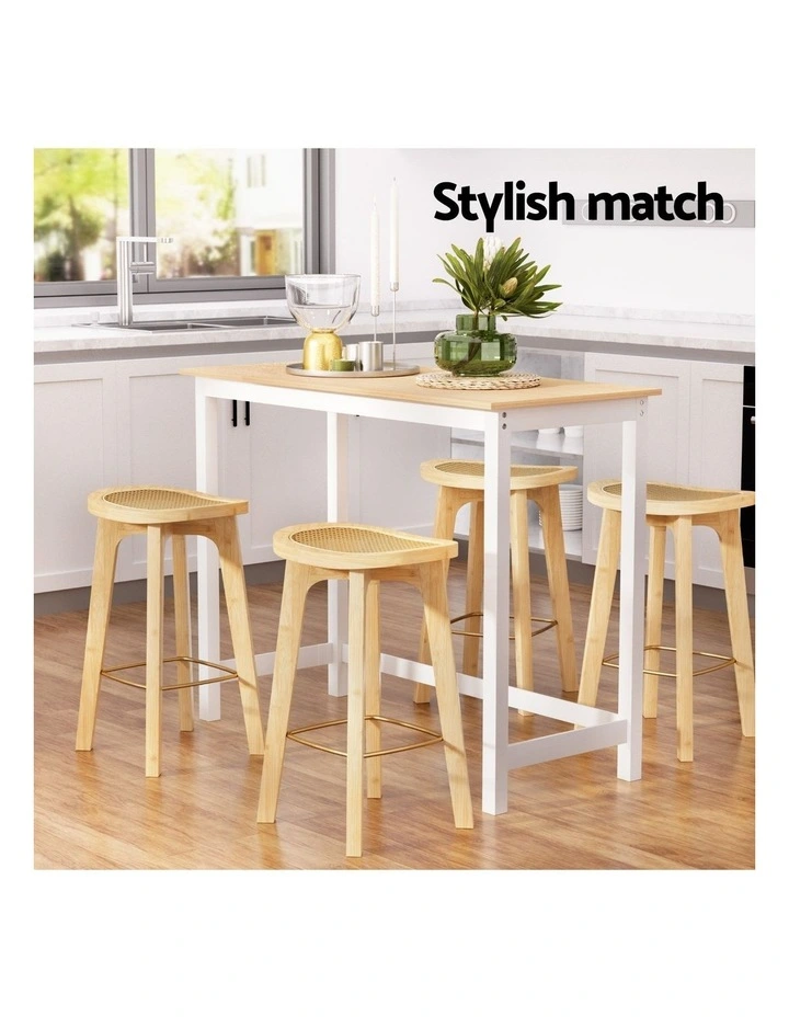 Artiss Bar Table and Stools Set Dining Desk Kitchen Chairs Cafe Pub image 7