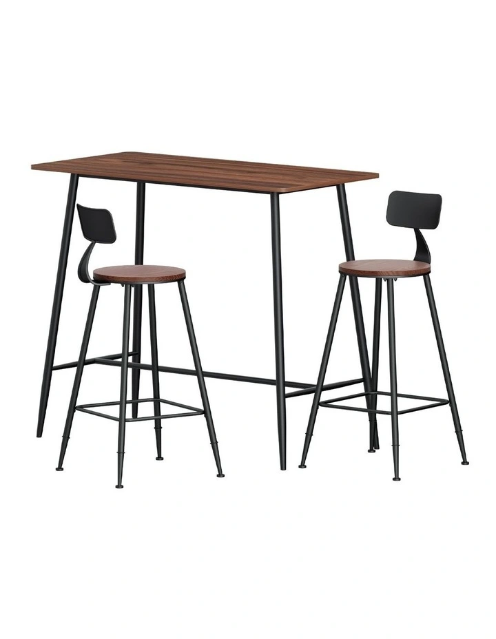 Artiss Bar Table and Stools Set Dining Desk Kitchen Chairs Cafe Pub image 1