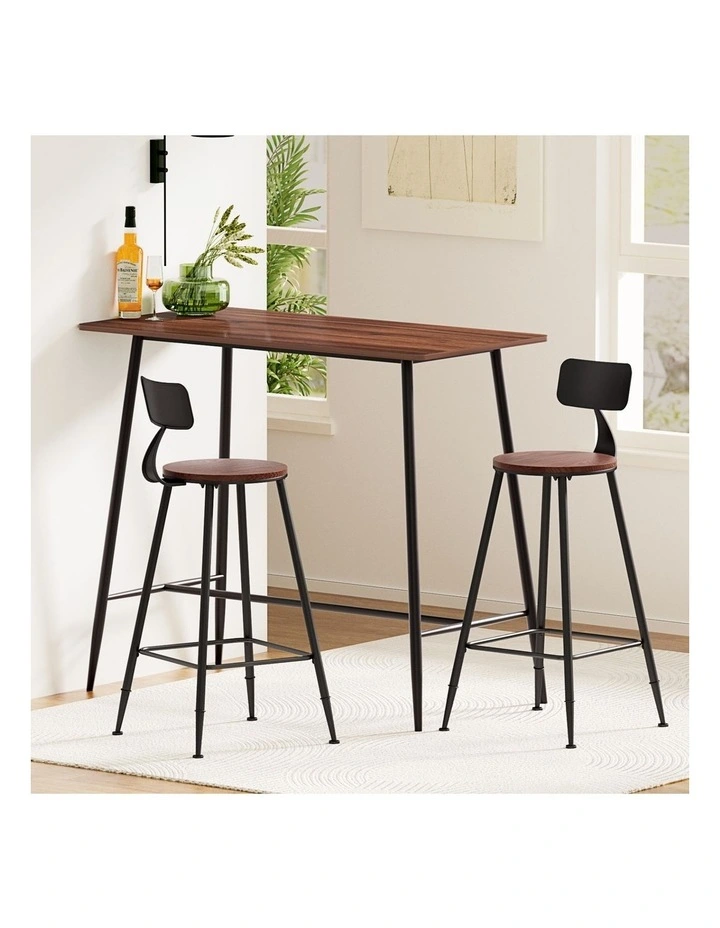 Artiss Bar Table and Stools Set Dining Desk Kitchen Chairs Cafe Pub image 5