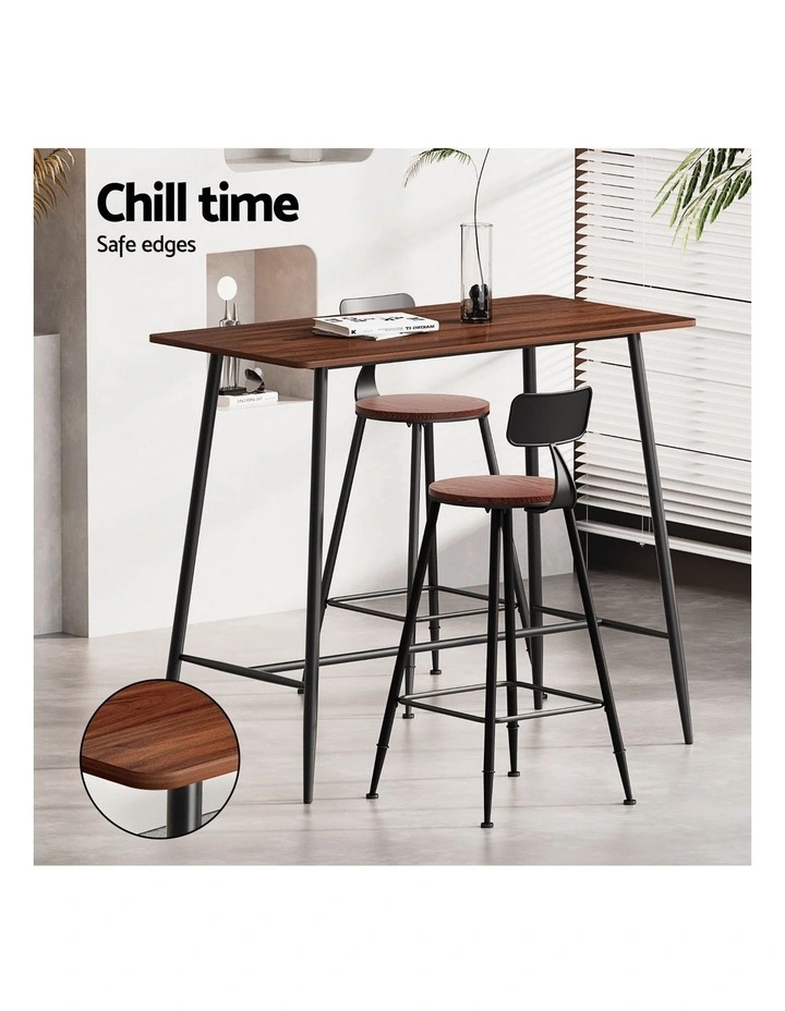 Artiss Bar Table and Stools Set Dining Desk Kitchen Chairs Cafe Pub image 7