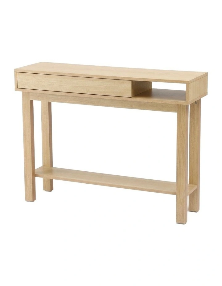 Artiss Console Table Entryway Hallway Sofa Side Table Drawer Shelf 100CM Wood image 5