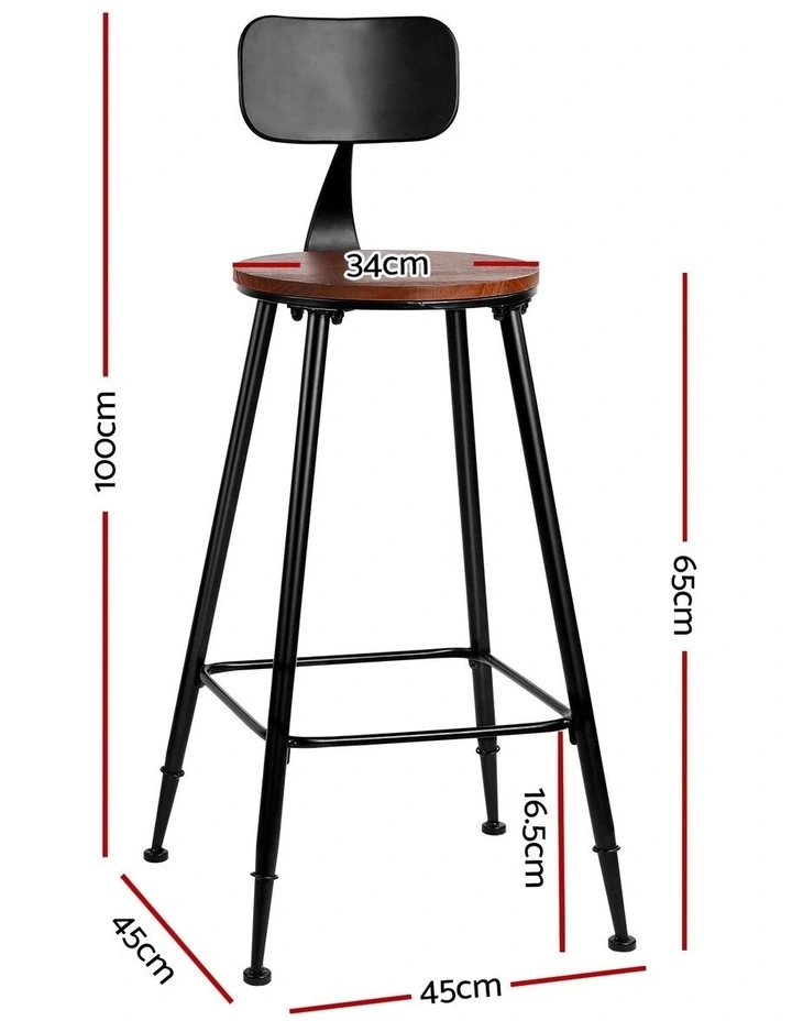 Artiss 4x Bar Stools Vintage Metal Chairs image 3