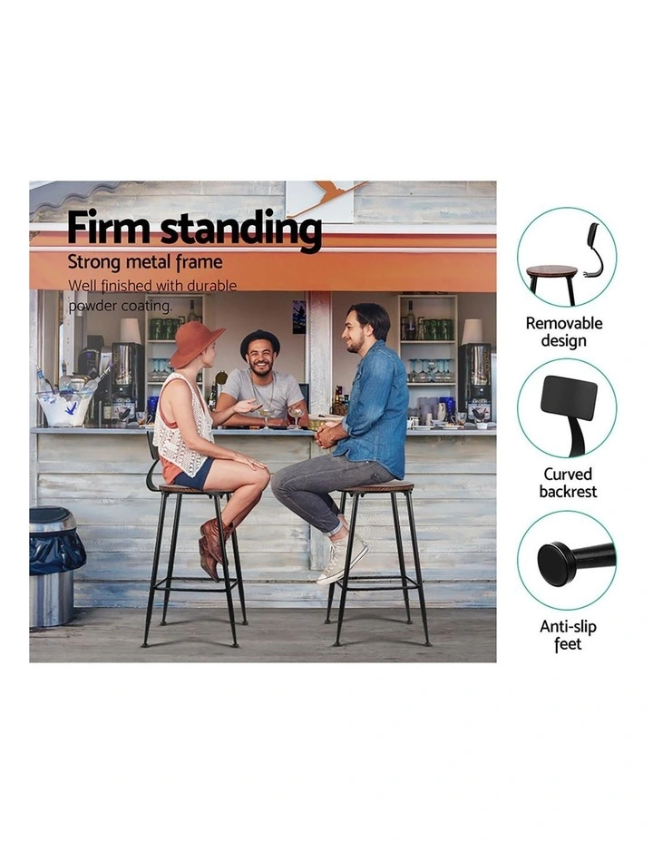 Artiss 4x Bar Stools Vintage Metal Chairs image 5