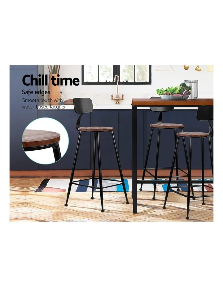 Artiss 4x Bar Stools Vintage Metal Chairs image 6