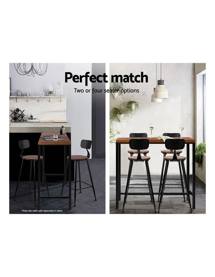 Artiss 4x Bar Stools Vintage Metal Chairs image 7