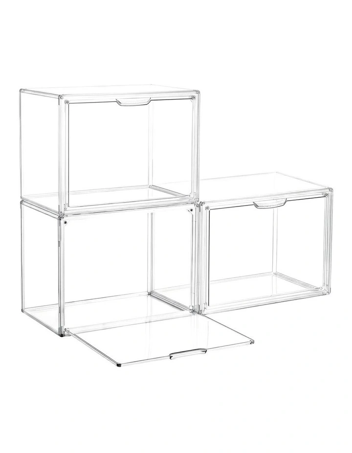 Artiss Clear Acrylic Display Case 3 Pack Toy Storage Box image 1