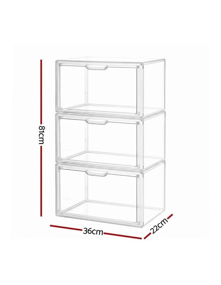 Artiss Clear Acrylic Display Case 3 Pack Toy Storage Box image 3