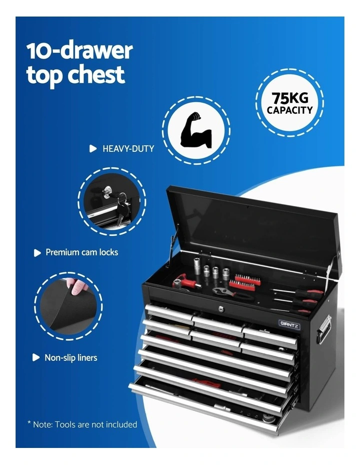Giantz 15 Drawers Tool Chest Trolley Toolbox 2-in-1 Storage Black& Grey image 5