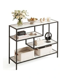 Artiss Console Table Entryway Hallway Marble Effect 4-Tier Storage Shelves White
