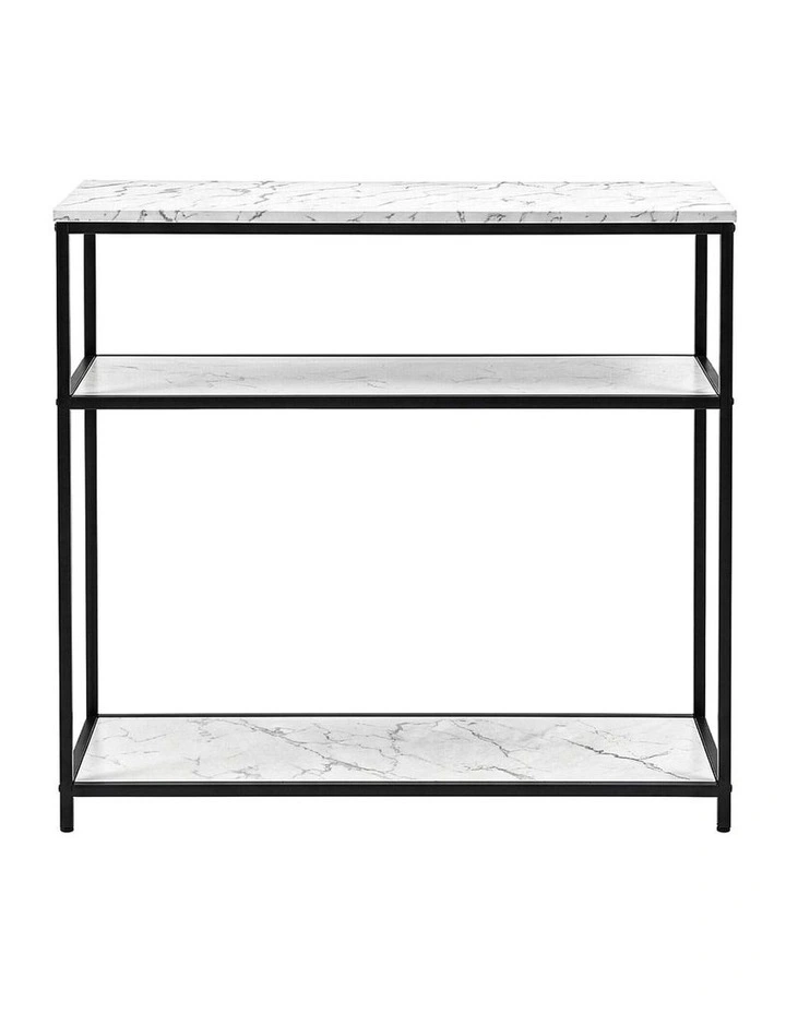 Artiss Console Table Marble Effect 3-Tier Sofa Entryway Side Table 90CM White image 5