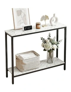 Artiss Console Table Entryway Hallway Display Desk Marble Effect White
