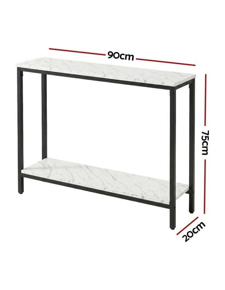 Artiss Console Table Entryway Hallway Display Desk Marble Effect White image 3